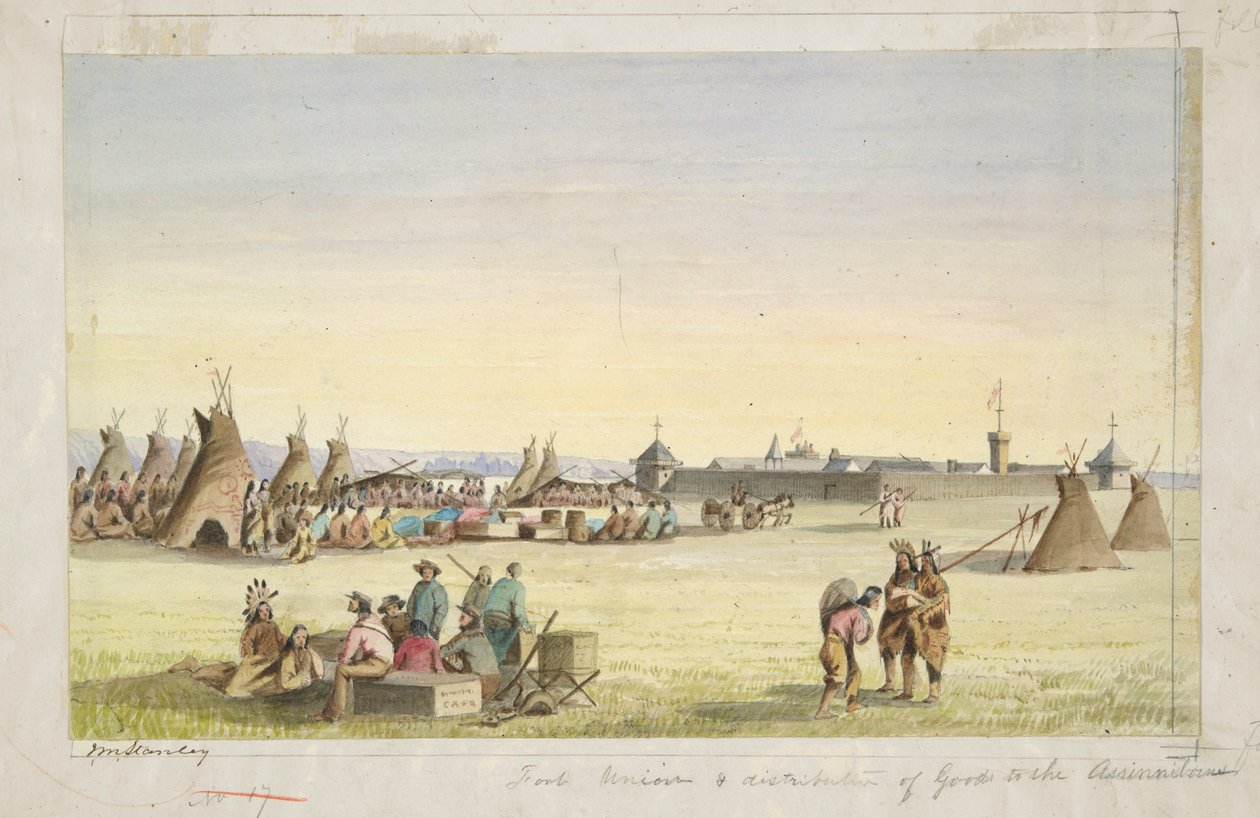 Fort Union وتوزيع البضائع على Assiniboins بواسطة جون ميكس ستانلي