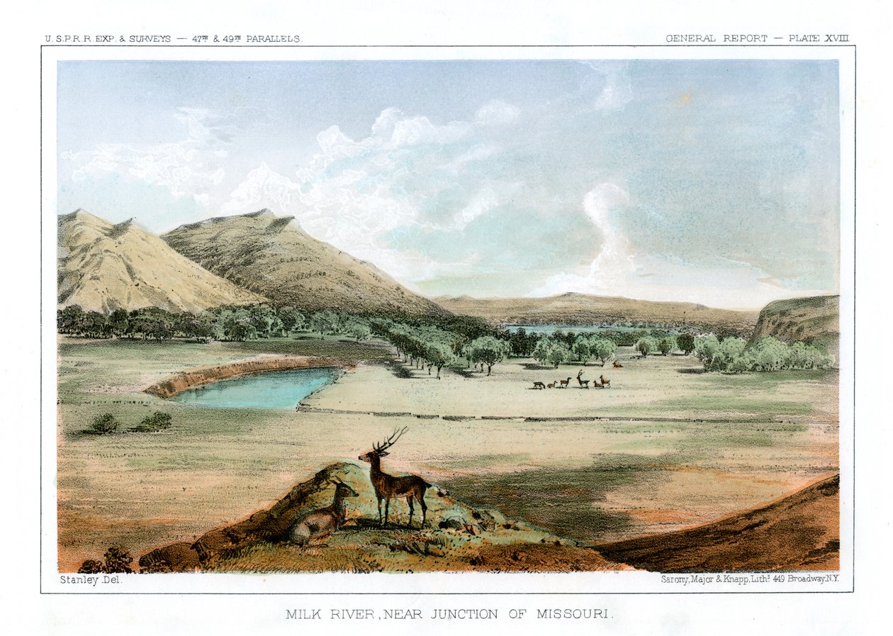 ميلك ريفر ، بالقرب من تقاطع ميسوري ، 1856. بواسطة جون ميكس ستانلي