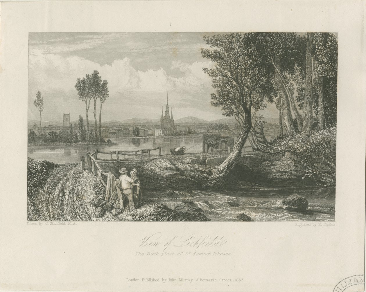 Lichfield - East View: نقش على الصلب ، بدون تاريخ [c 1835] (طباعة) بواسطة جون موراي