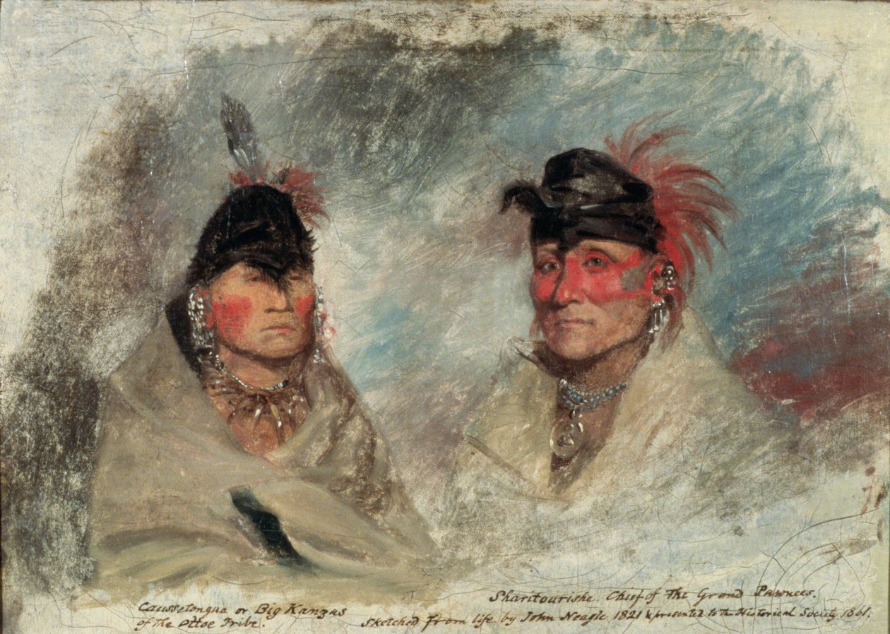 Big Kansas ، أو Caussetongua ، و Sharitarishe ، رئيس Grand Pawnees ، 1821 بواسطة جون نيجل