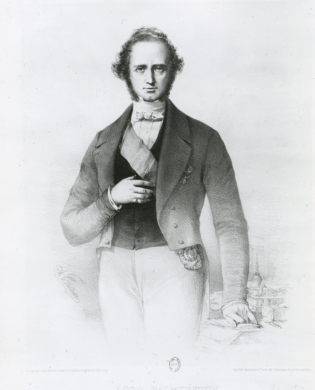 صورة لمعبد هنري جون (1784-1865) اللورد بالمرستون ، منقوش بواسطة كوليت بواسطة جون بارتريدج