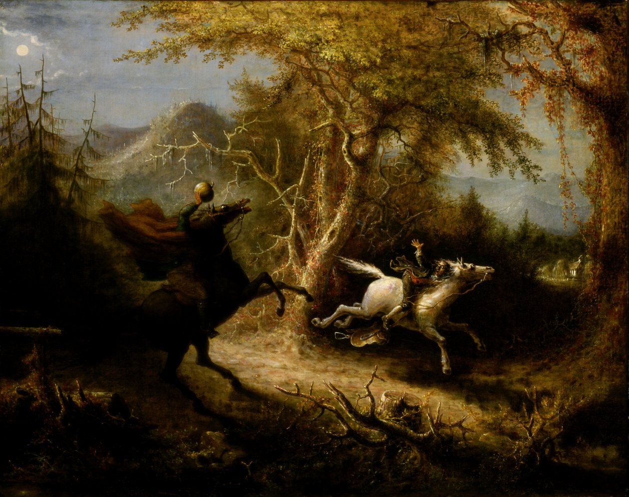 الفارس مقطوع الرأس يلاحق إيكابود كرين ، 1858. بواسطة جون كويدور