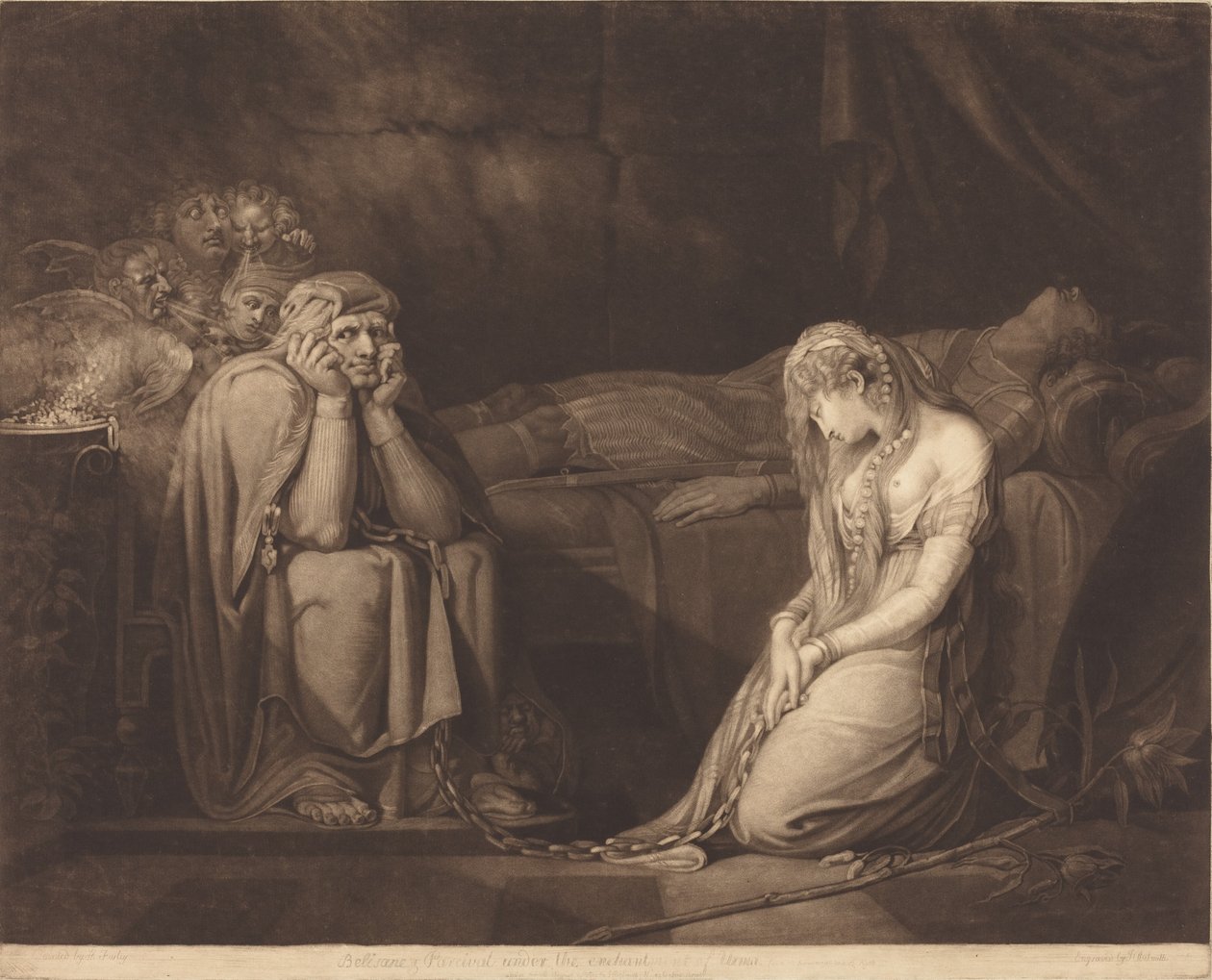 Belisane و Parcival تحت سحر أورما ، 1782. بواسطة جون رافائيل سميث