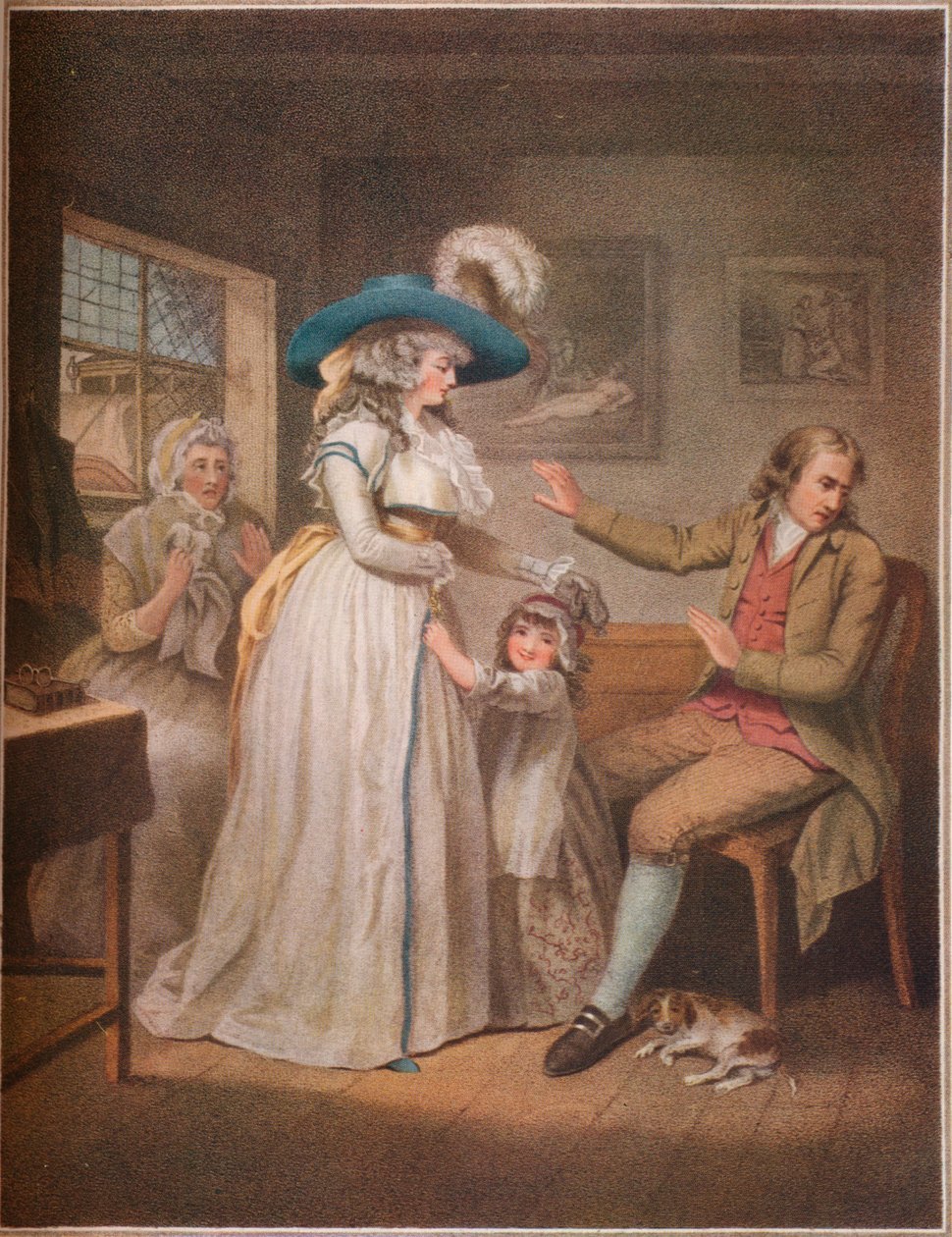 الوالد الفاضل. Laetitia تسعى جاهدة من قبل الآباء للتوفيق بين والديها ، 1789 بواسطة جون رافائيل سميث