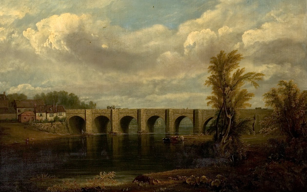 جسر ترينت القديم ، نوتنغهام ، 1825 بواسطة جون روسون ووكر