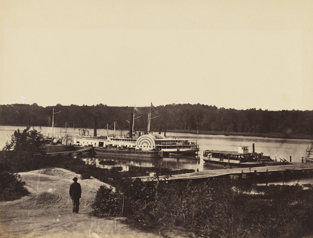 Plauter قارب التموين الطبي ، على Appomattox. ، يناير 1865 (طباعة زلال مثبتة على ورق منسوج) بواسطة جون ريكي