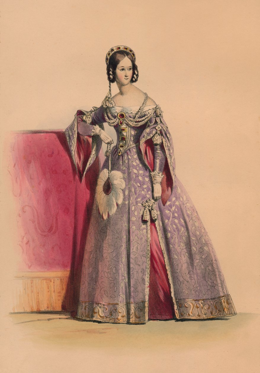 ضيف في زي الملكة فيكتورياس بال كوستوميه ، 12 مايو 1842 ، 1843. بواسطة جون ريتشارد كوك سميث
