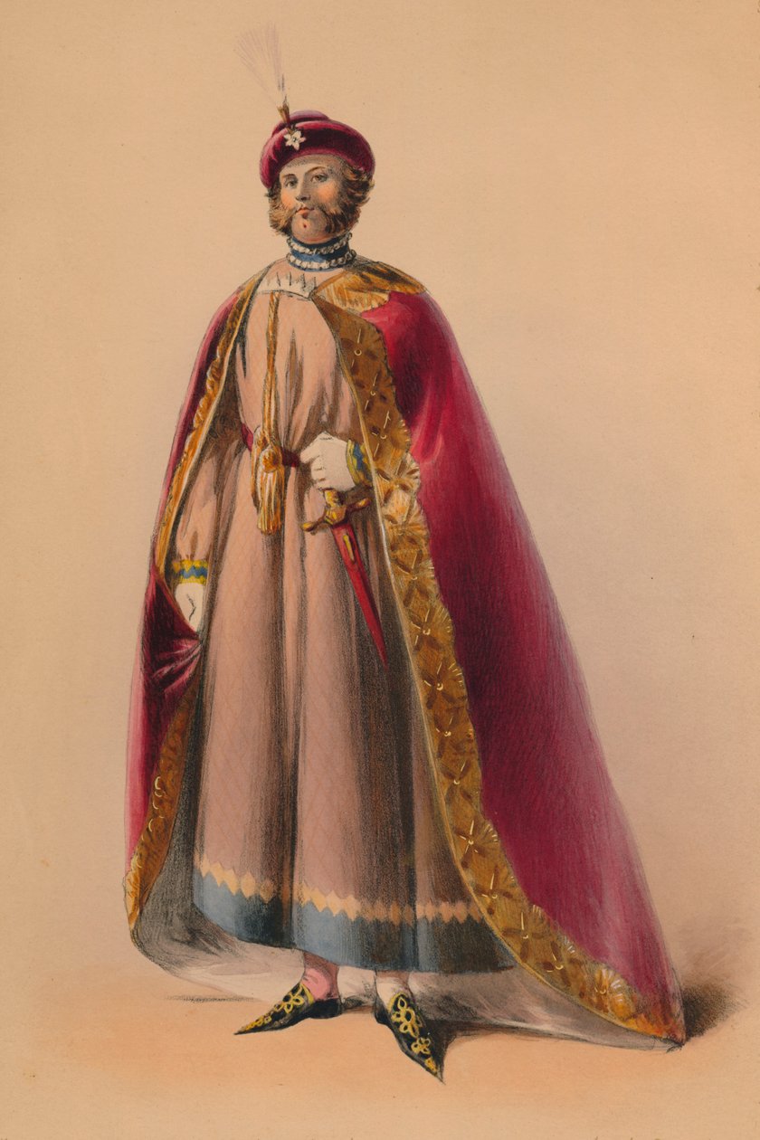 ضيف في زي الملكة فيكتورياس بال كوستوميه ، 12 مايو 1842 ، 1843. بواسطة جون ريتشارد كوك سميث