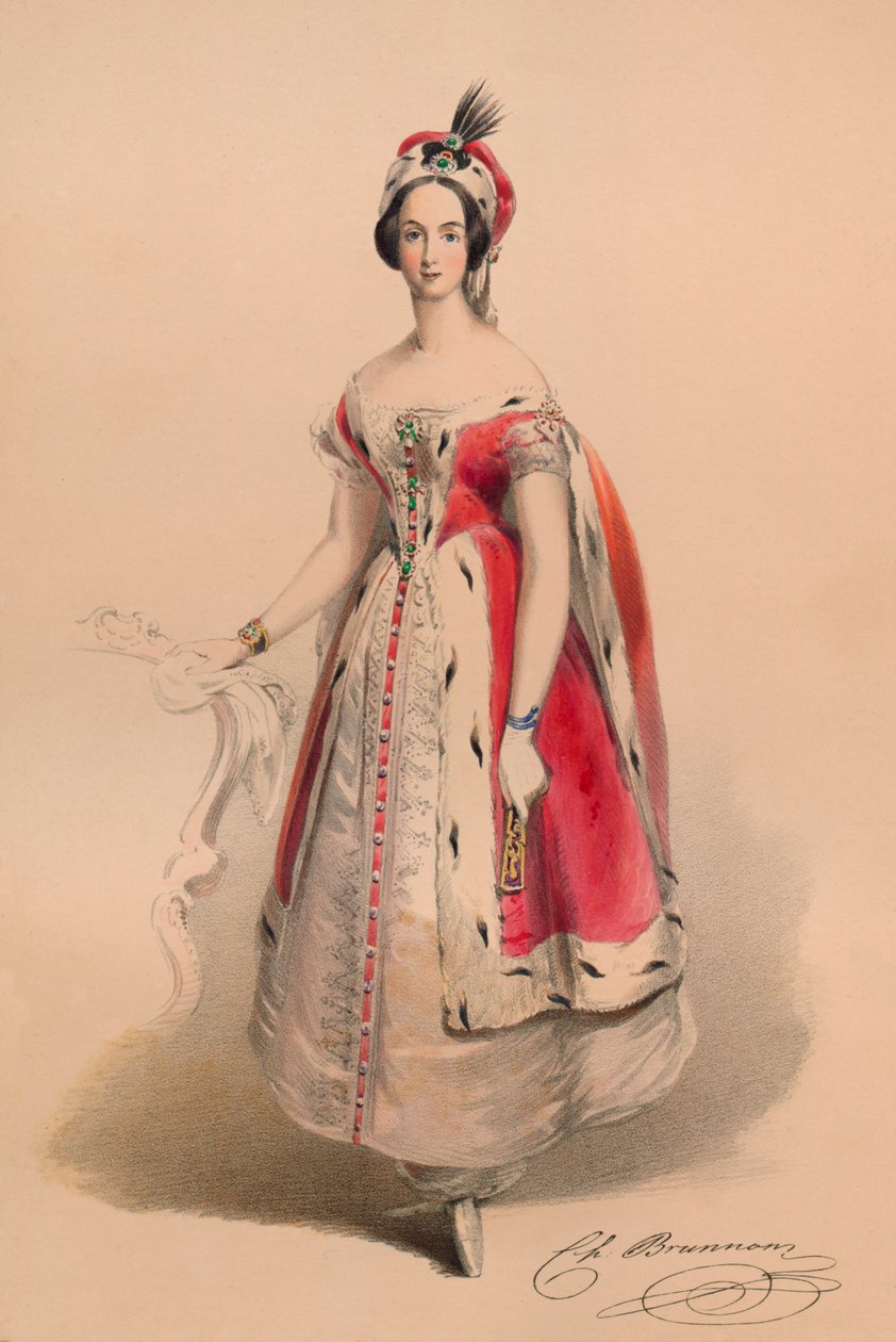 ضيف في زي الملكة فيكتورياس بال كوستوميه ، 12 مايو 1842 ، 1843. بواسطة جون ريتشارد كوك سميث