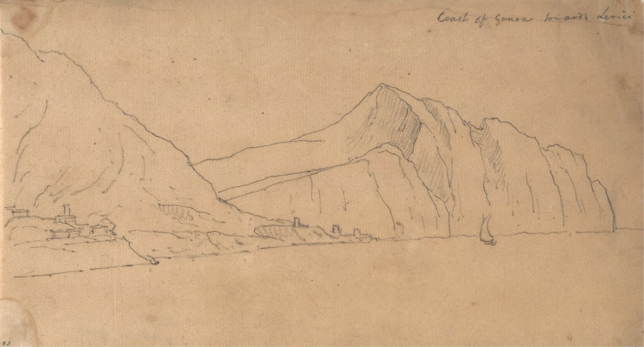 ساحل جنوة باتجاه Lerici بواسطة جون روبرت Cozens