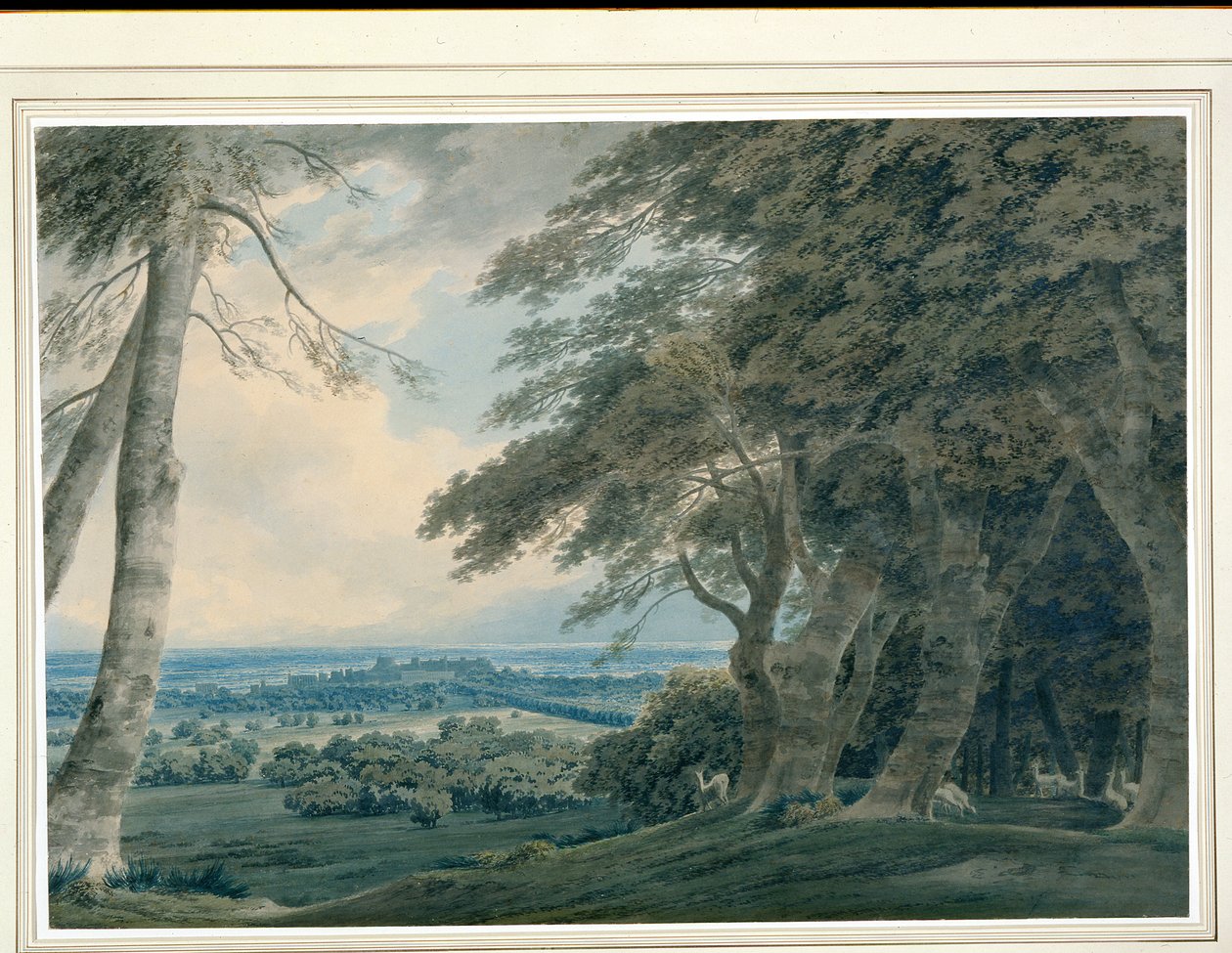 قلعة وندسور من الجنوب الغربي ، c.1787-99 (مرحاض على ورق) بواسطة جون روبرت Cozens