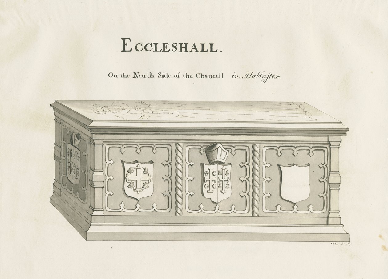 Eccleshall - Tomb of Bishop Sampson: pen and wash drawing, nd [19th cent] (drawing) بواسطة جون روبرت Fernyhough