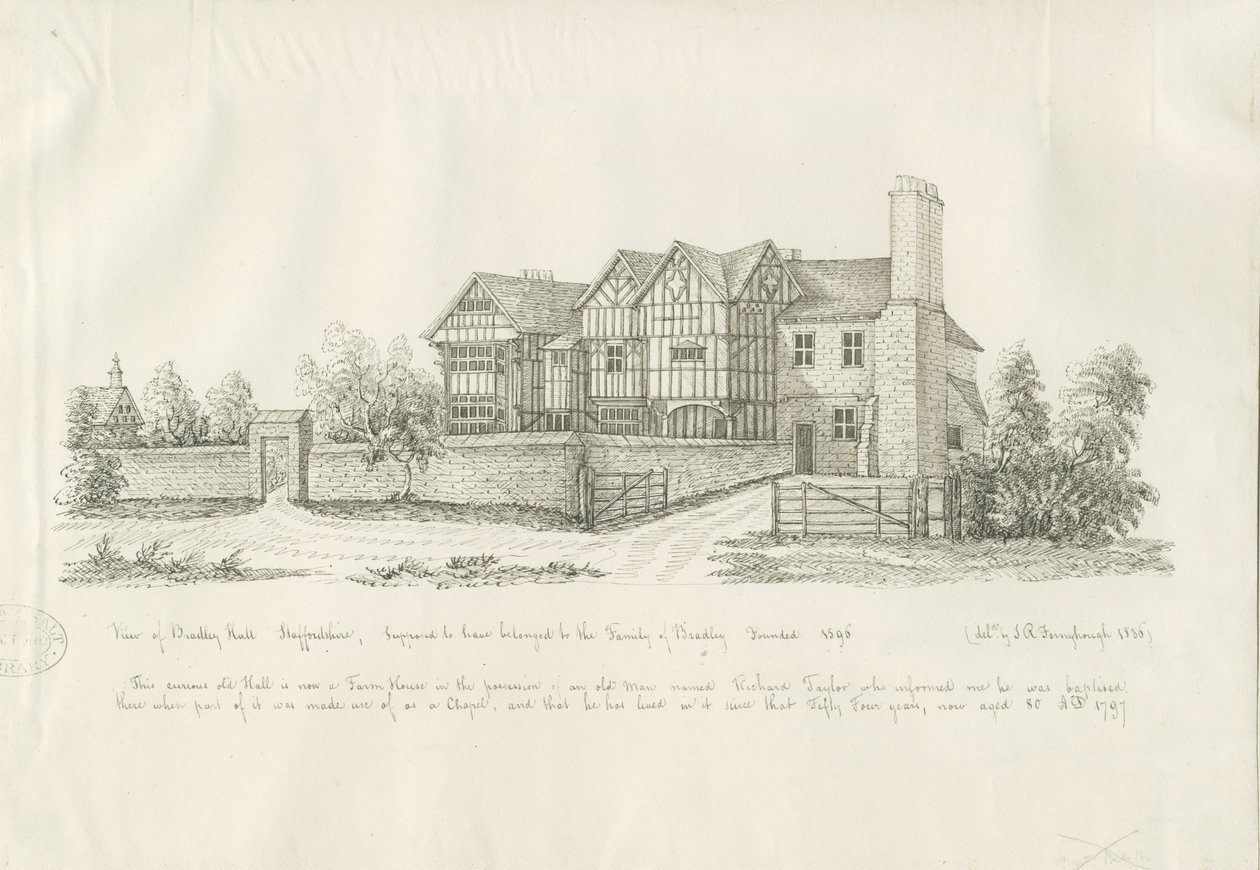 Kingswinford - Bradley Hall: الرسم بالقلم والحبر بواسطة جون روبرت Fernyhough