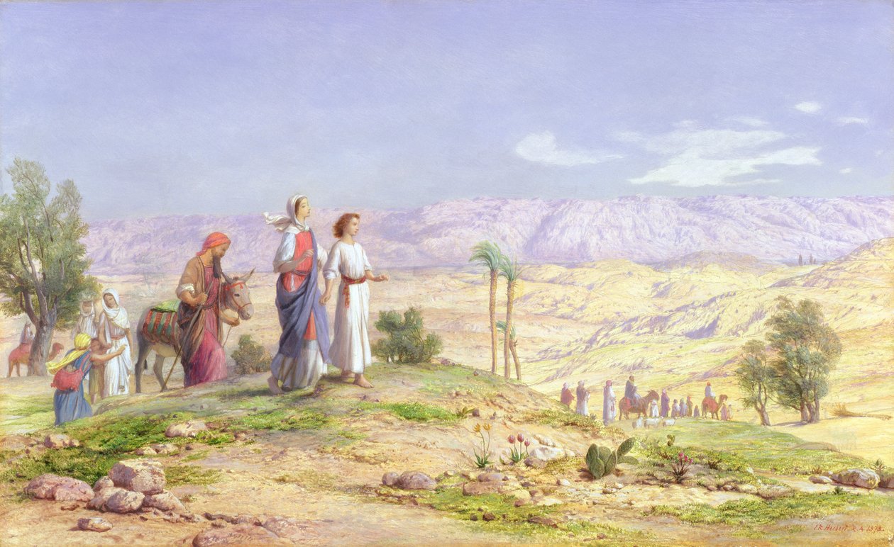 العائلة المقدسة تقترب من القدس من الناصرة ، 1878 (زيت فوق قلم رصاص على متنها) بواسطة جون روجرز هربرت