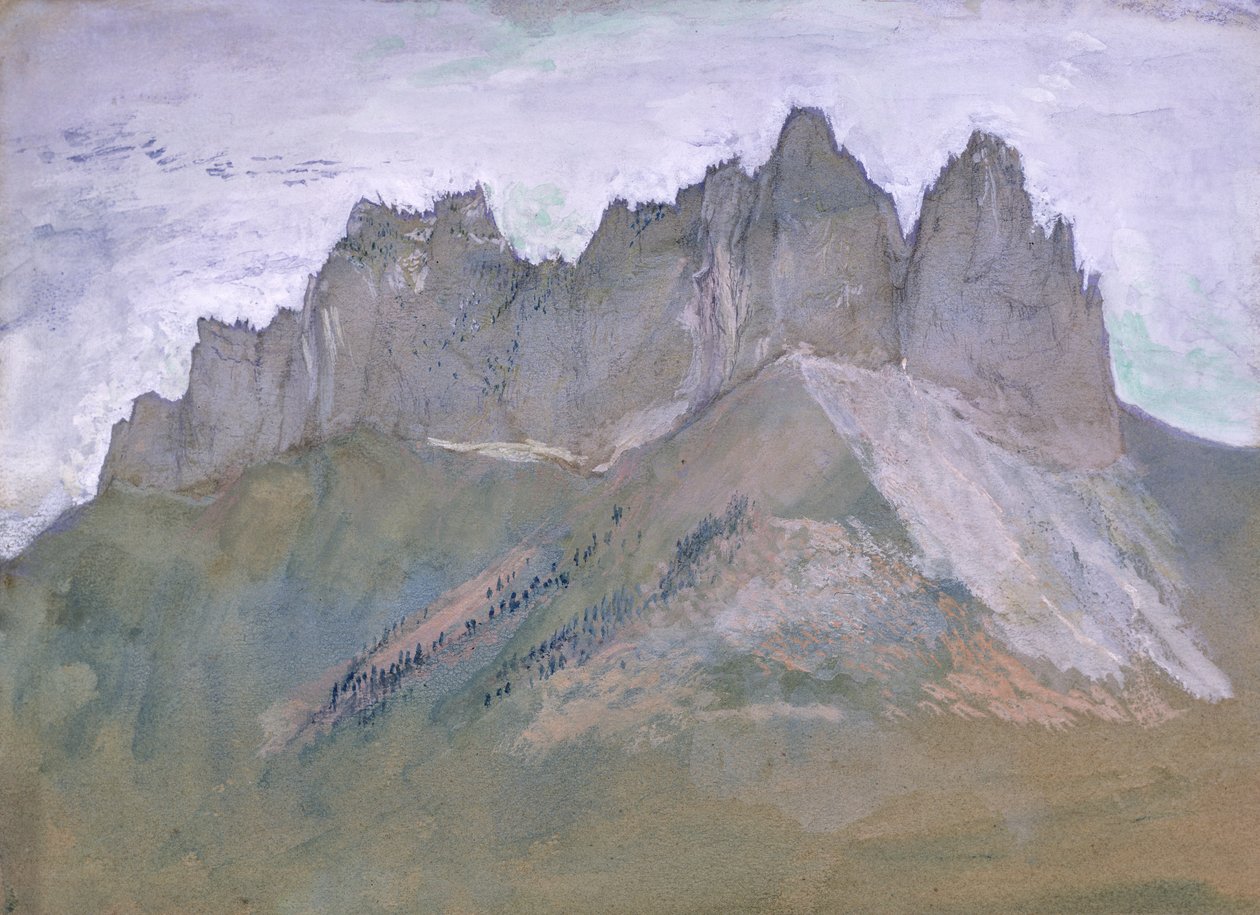 Rochers de Lanfon ، بحيرة أنيسي ، ج .1860 (الغواش ومرحاض على الورق) بواسطة جون روسكين