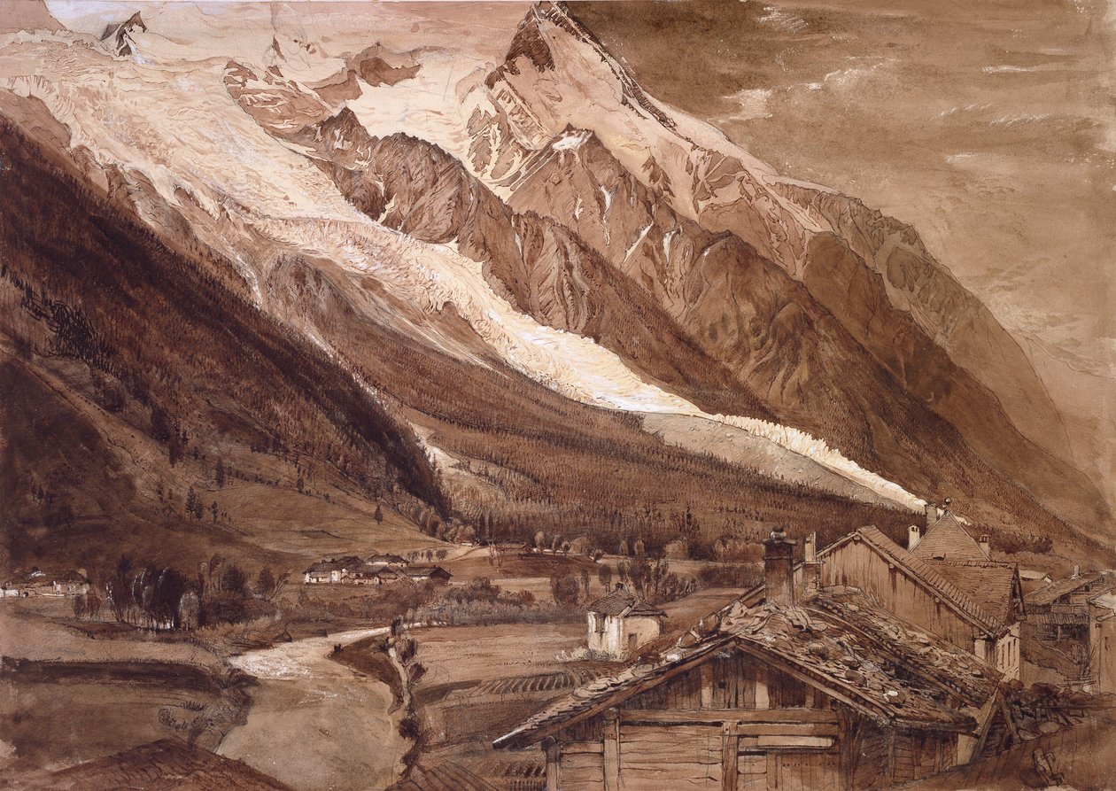 The Glacier des Bossons ، شاموني ، يونيو ١٨٤٩ بواسطة جون روسكين