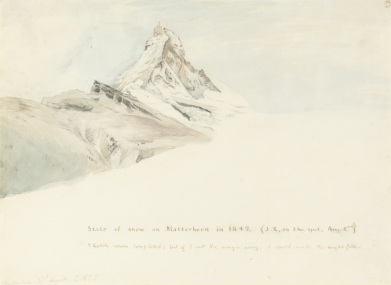 ماترهورن ، سويسرا ، من الشمال الشرقي ، 1849 بواسطة جون روسكين