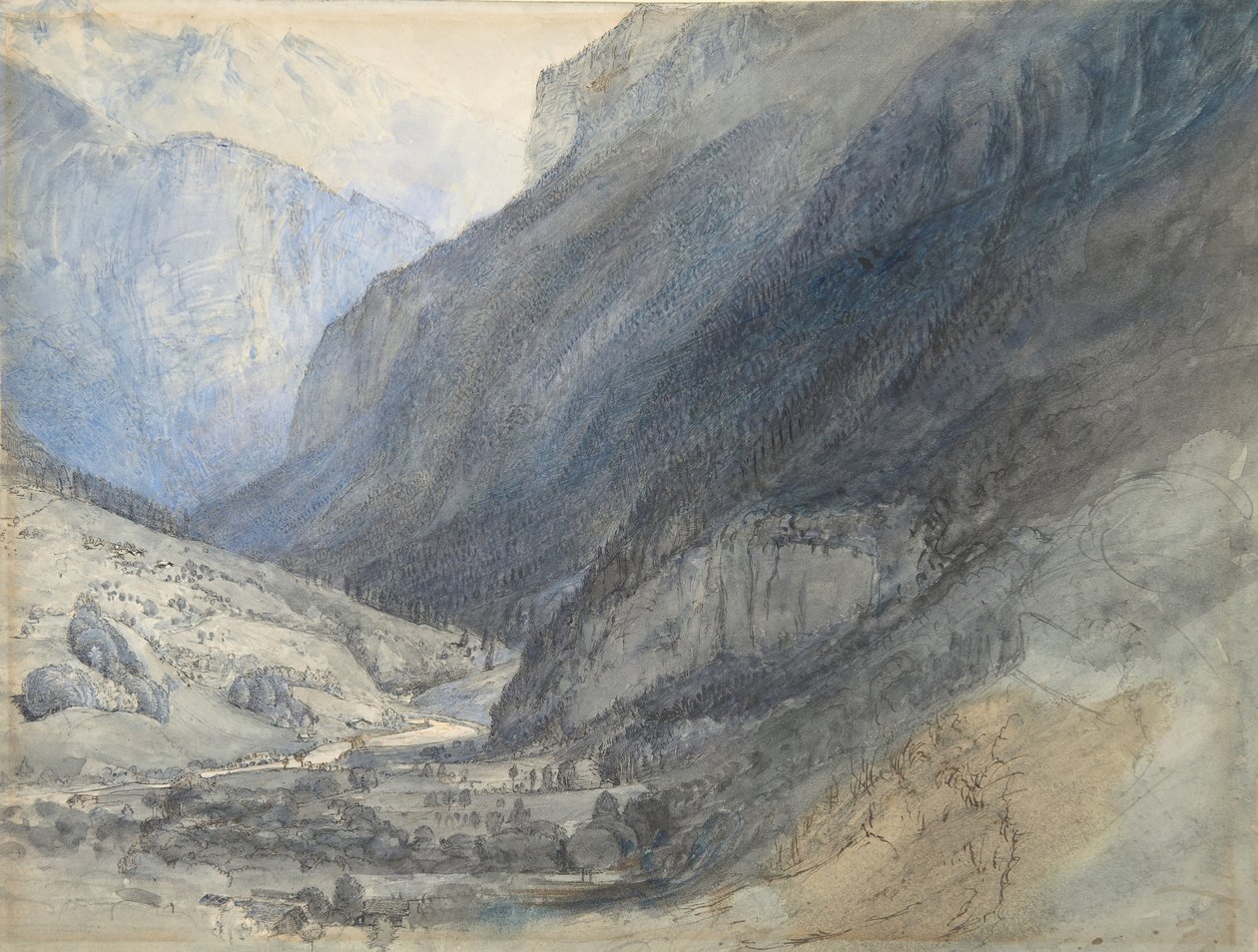 وادي لوتربرونين ، سويسرا ، كاليفورنيا. 1866. بواسطة جون روسكين