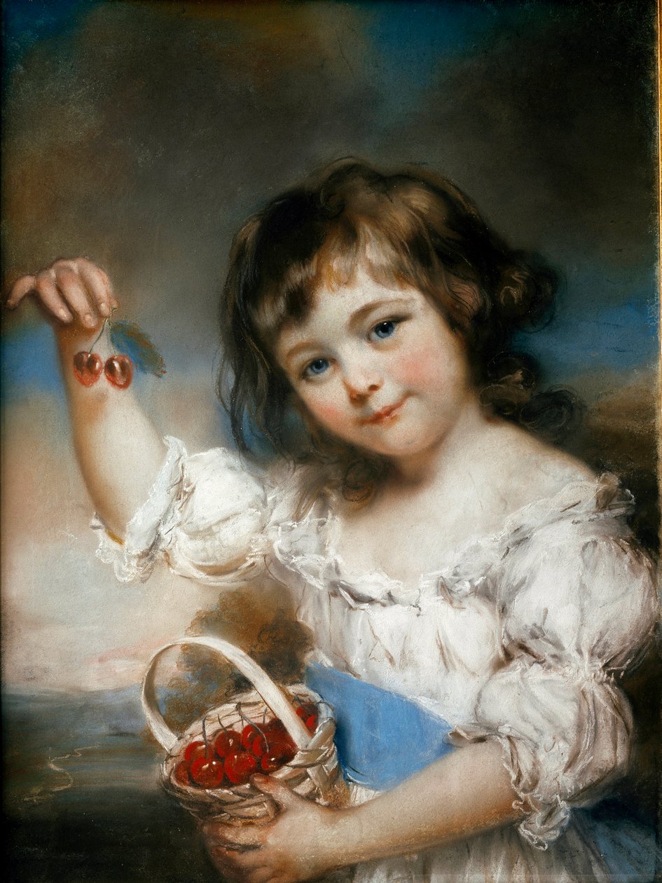 لوحة الطفل الكرز لجون راسل (1745-1806) صن. 0،61x0،42 م باريس ، متحف اللوفر بواسطة جون راسل