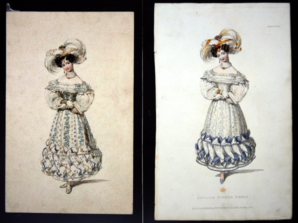 رسم وطباعة لوحة أزياء ، حوالي 1829 (قلم رصاص وألوان مائية على ورق ونقش ملون يدويًا) بواسطة جون صموئيل أجار