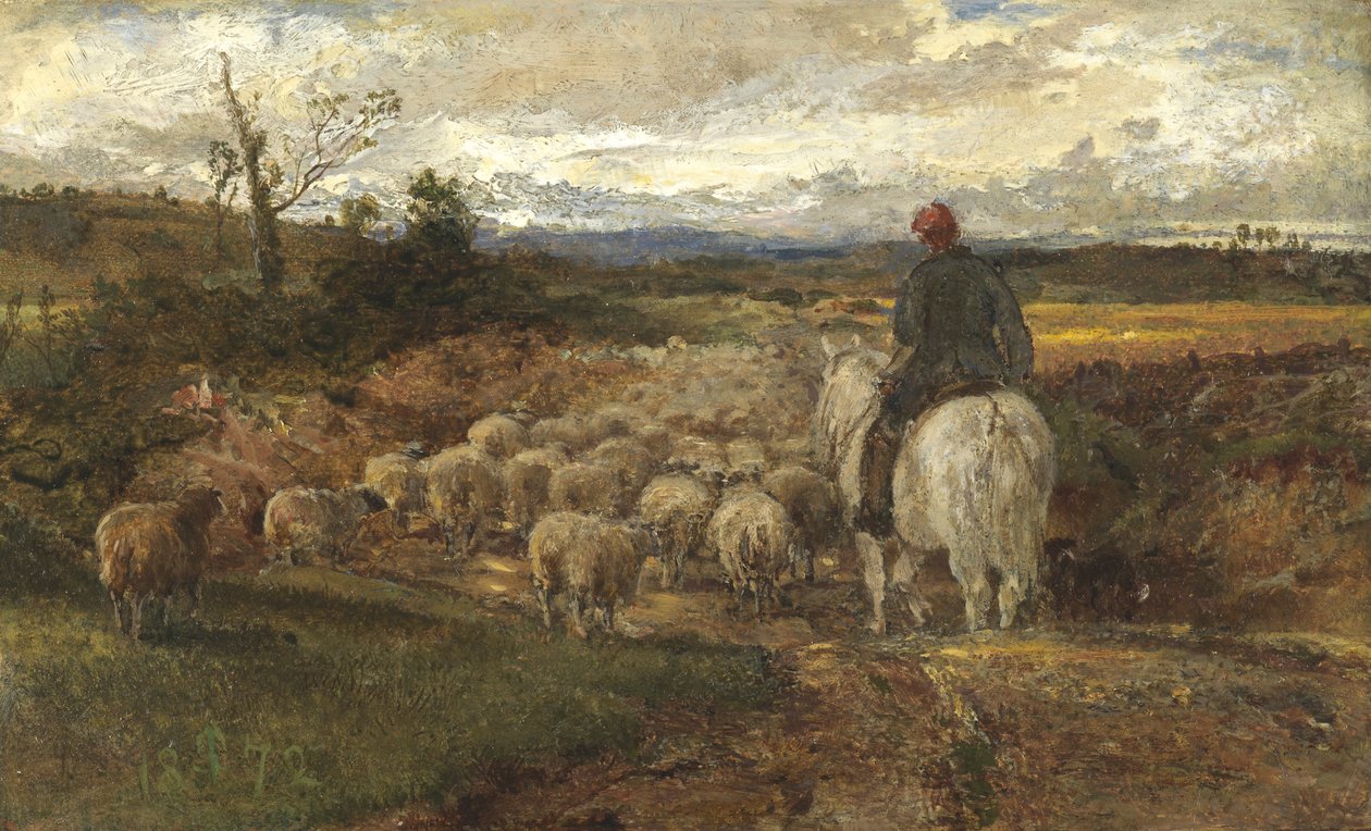 A Sussex Lane ، 1872 (زيت على ورق موضوع على الكتان) بواسطة جون صموئيل رافين