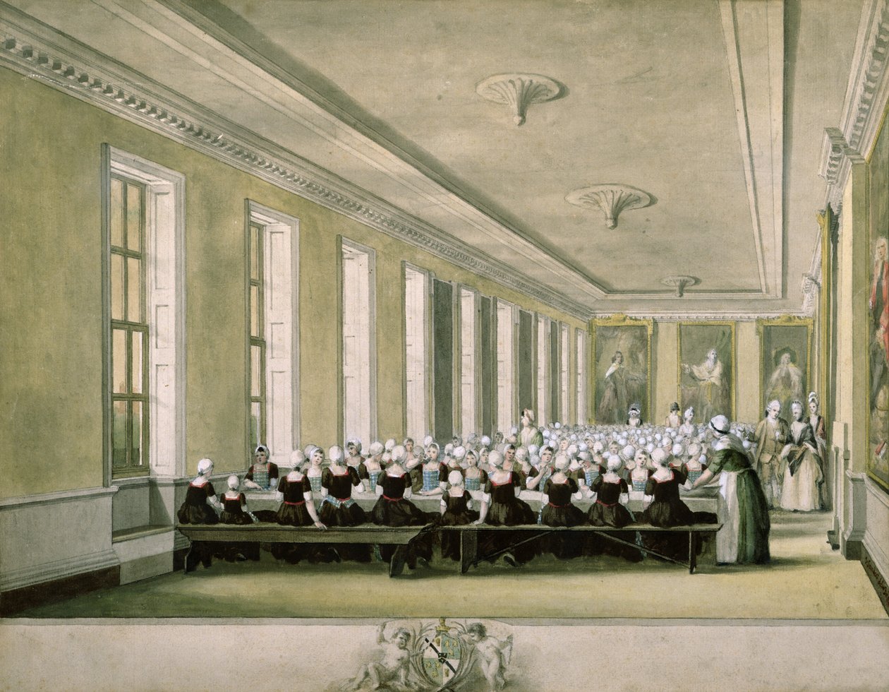 غرفة الطعام للفتيات في مستشفى Foundling ، 1773 بواسطة جون ساندرز