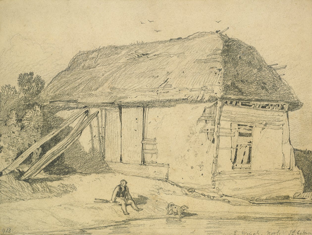 A Barn at East Winch ، نورفولك (قلم رصاص على البطاقة) بواسطة جون سيل كوتمان
