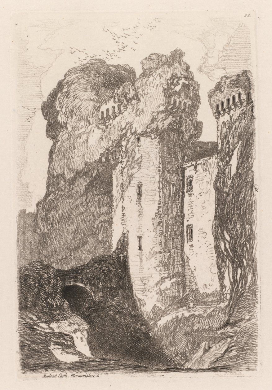 Liber Liberiorium: Ragland Castle ، Monmouhshire ، 1838. بواسطة جون سيل كوتمان