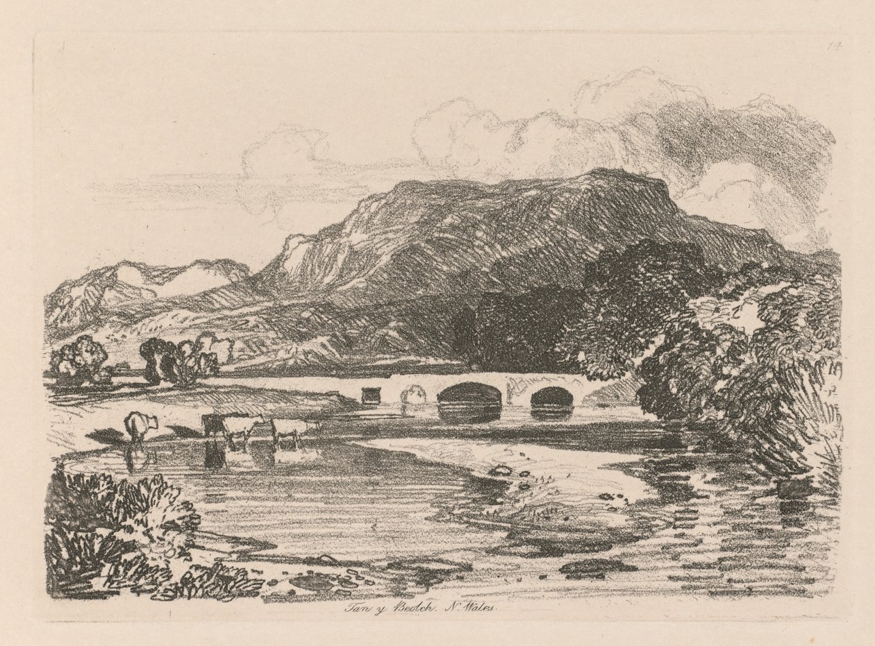 Liber Studiorum: اللوحة 14 ، Tan-y-Bwlch ، Merionethshire ، شمال ويلز ، 1838. بواسطة جون سيل كوتمان