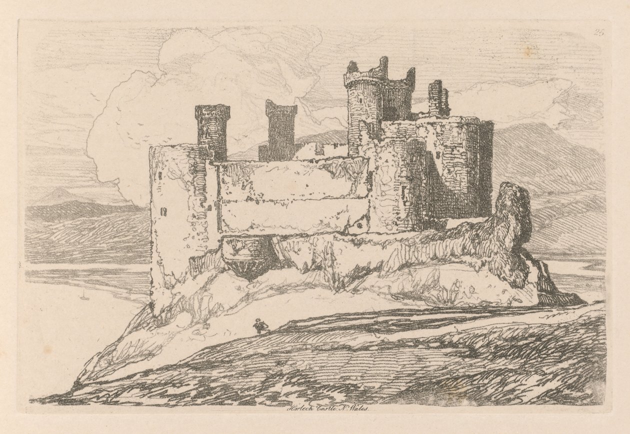 Liber Studiorum: Plate 25، Harlech Castle، IN. ويلز بواسطة جون سيل كوتمان