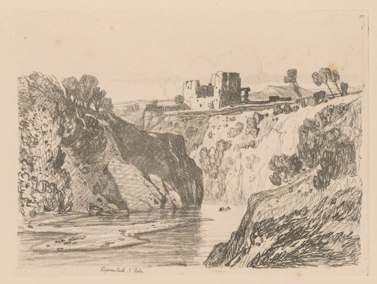 Liber Studiorum: Plate 27، Kilgarren Castle، N. Wales بواسطة جون سيل كوتمان