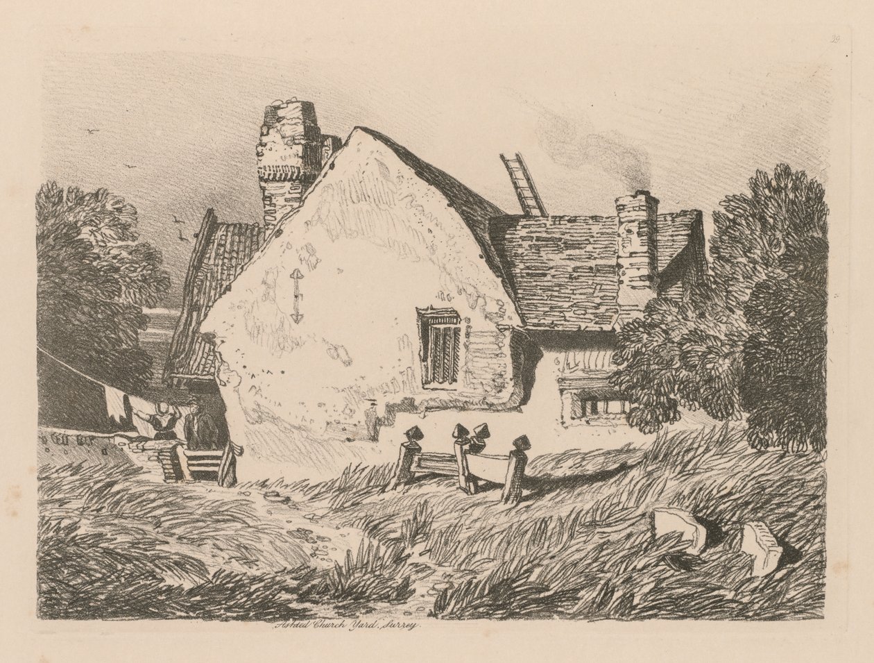الدراسات مجانية اللوحة 39. رأي Ashdted Surrey ، 1838. بواسطة جون سيل كوتمان