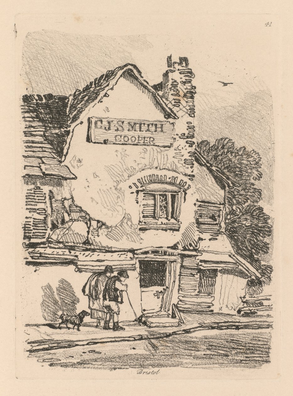 الدراسات مجانية ، اللوحة 41 ، House at Bristol ، 1838. بواسطة جون سيل كوتمان