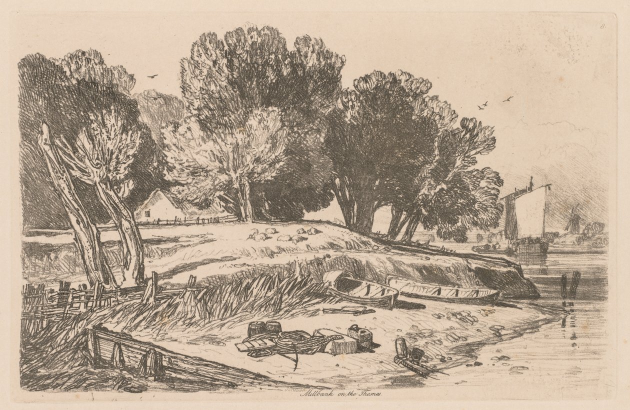 Liber Studiorum: اللوحة 8 ، Millbank on the Thames ، 1838. بواسطة جون سيل كوتمان