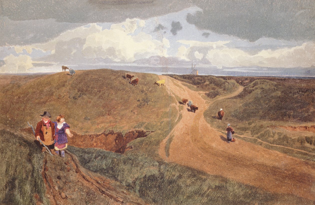Mousehold Heath ، نورويتش ، c.1810 (قلم رصاص ، مرحاض على ورق) بواسطة جون سيل كوتمان