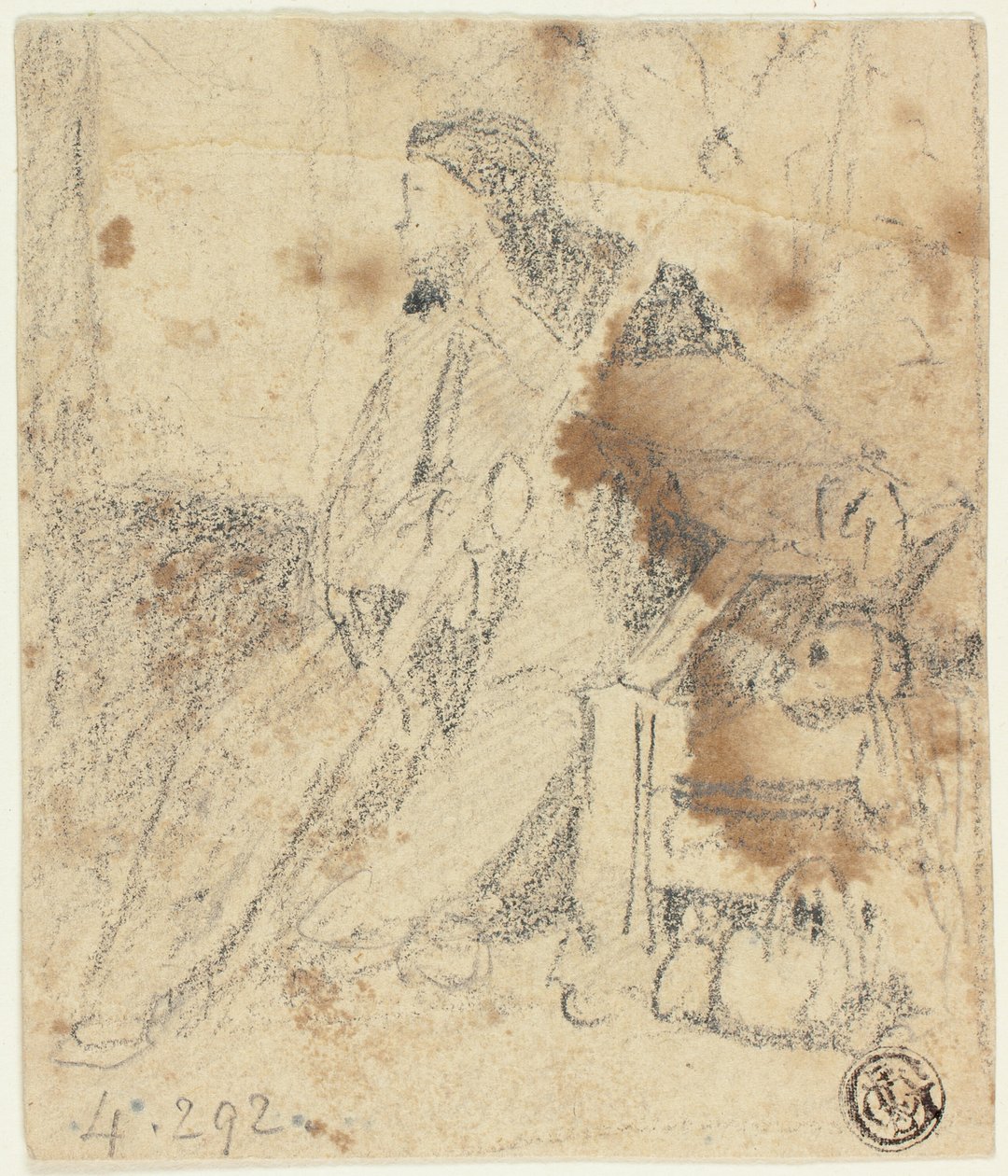 رسم تخطيطي لممثل جالس بواسطة جون سيل كوتمان