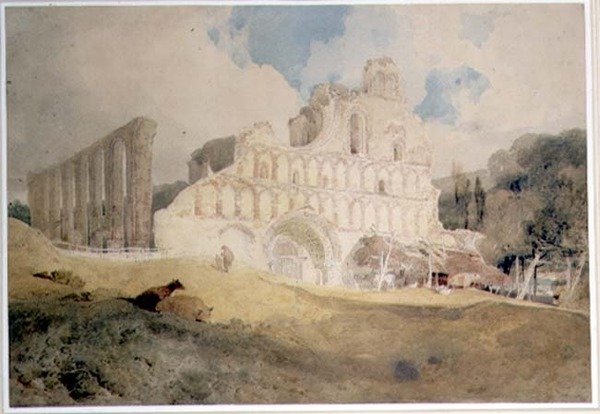 دير سانت بوتولف ، كولشيستر ، ج 1804-5 (قلم رصاص ، ألوان مائية على ورق) بواسطة جون سيل كوتمان
