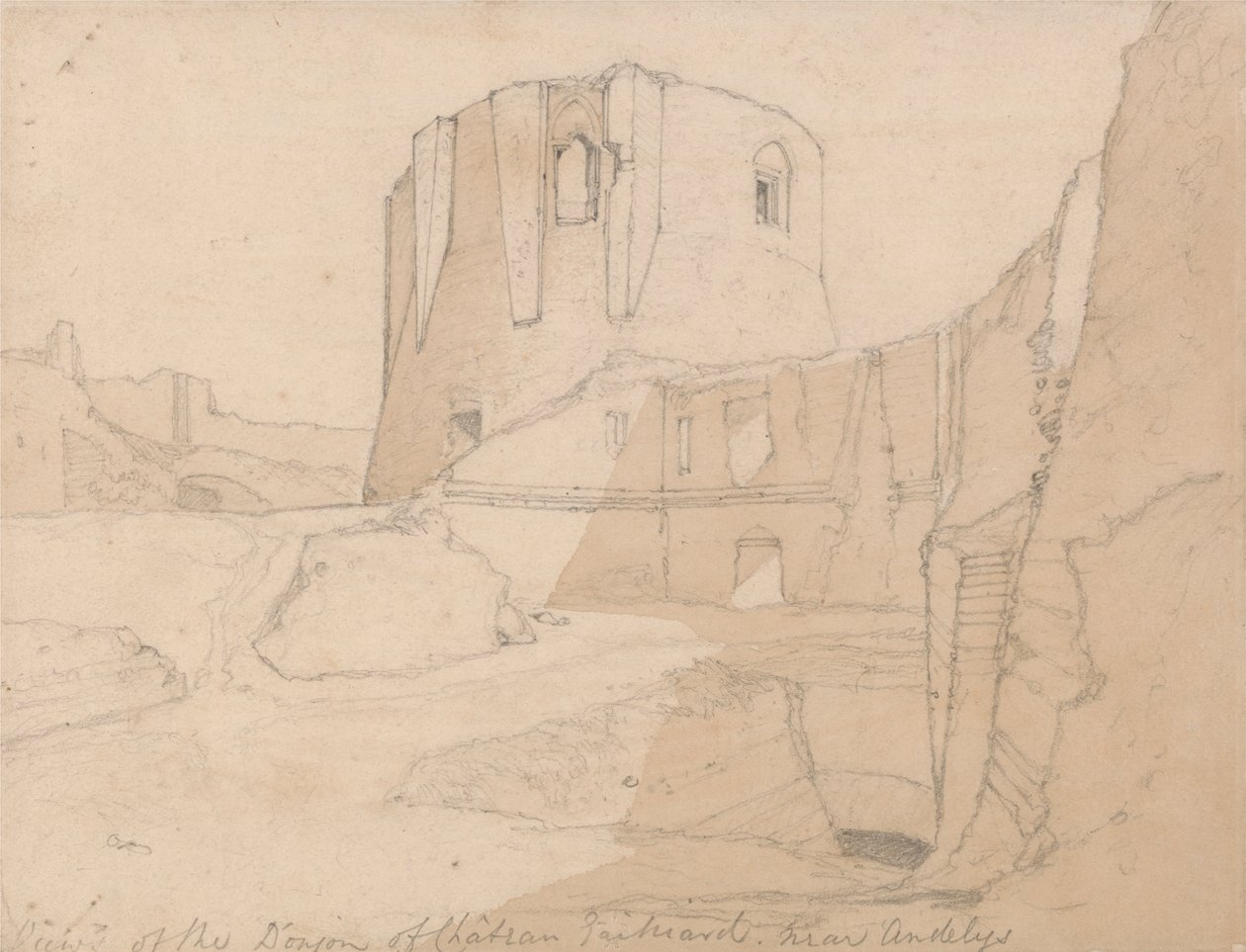 منظر لـ Donjon of Chateau Gaillard ، بالقرب من Andelys ، نورماندي بواسطة جون سيل كوتمان