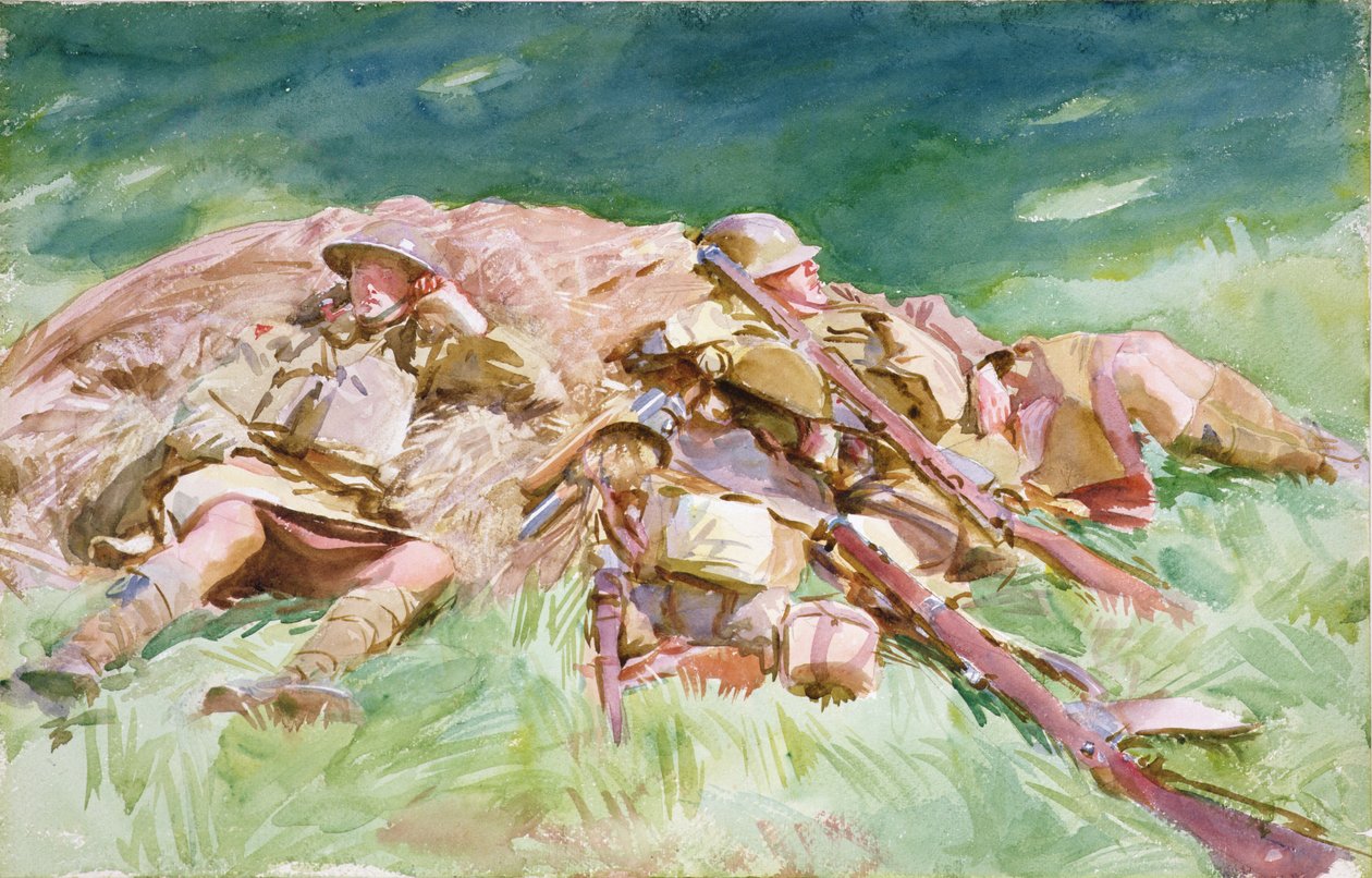 1151 هايلاندرز يستريحون في الجبهة ، 1918 بواسطة جون سينغر سارجنت
