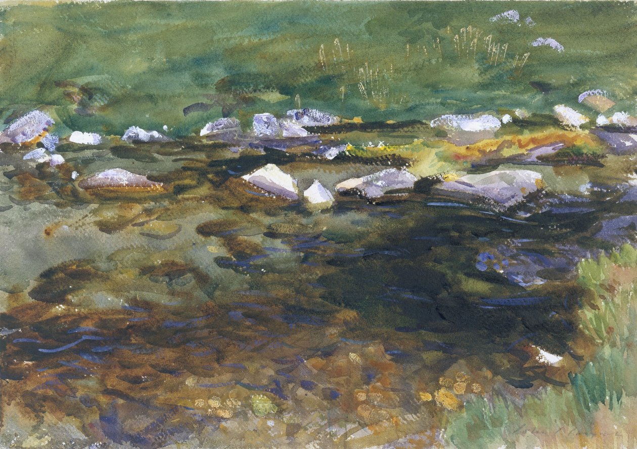 Brook and Meadow ، c.1907 (مرحاض ، غواش ، وجرافيت على ورق منسوج أبيض) بواسطة جون سينغر سارجنت