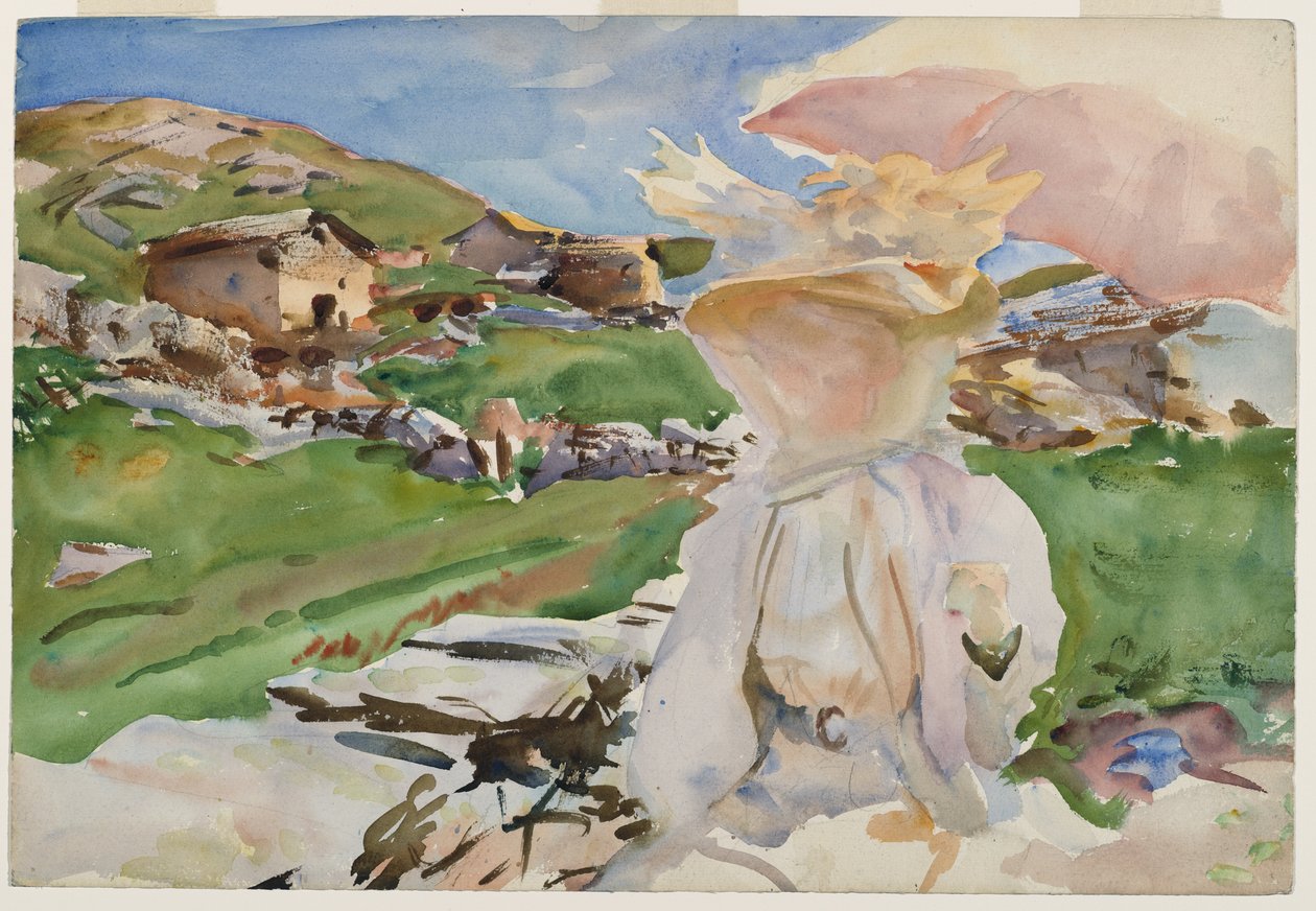 في Simplon Pass ، 1909 (مرحاض شفاف ولمسات مرحاض وشمع غير شفافين يقاومان نقص الجرافيت) بواسطة جون سينغر سارجنت
