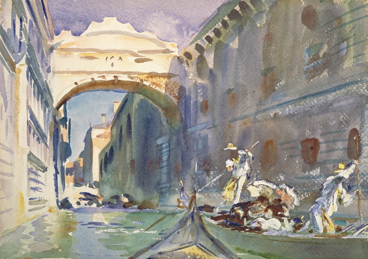 جسر التنهدات ، c.1905-08 (مرحاض على ورق) بواسطة جون سينغر سارجنت