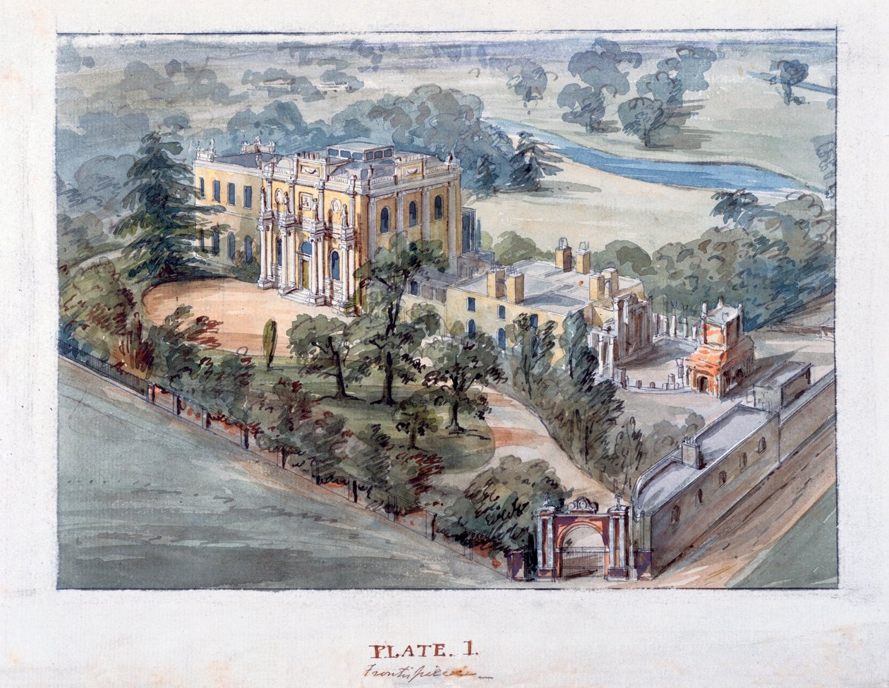 Pitzhanger Manor ، Ealing (قلم وحبر مع مرحاض على ورق) بواسطة جون سوان