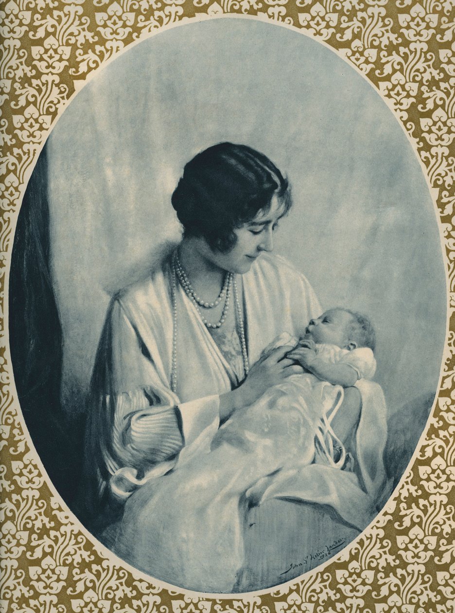 Portrait of Elizabeth II and Queen Mother بواسطة جون سانت هيلير (بعد) لاندر