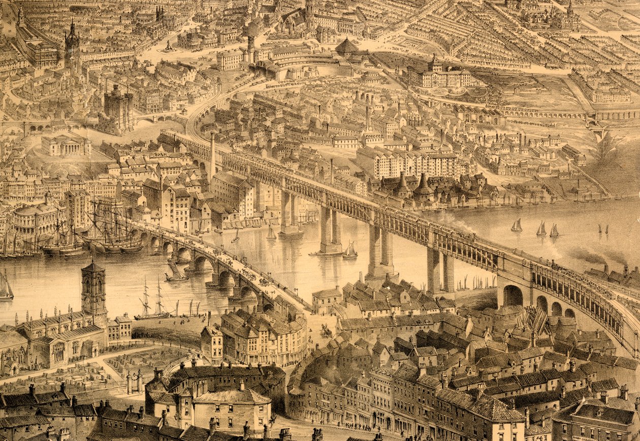 نيوكاسل أبون تاين في عهد الملكة فيكتوريا ، 1864 بواسطة جون ستوري