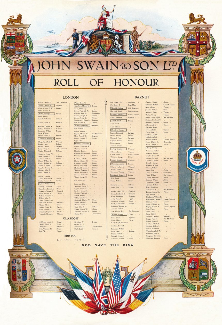 John Swain & Son Ltd. لفة الشرف ، 1917 بواسطة جون سوين وابنه