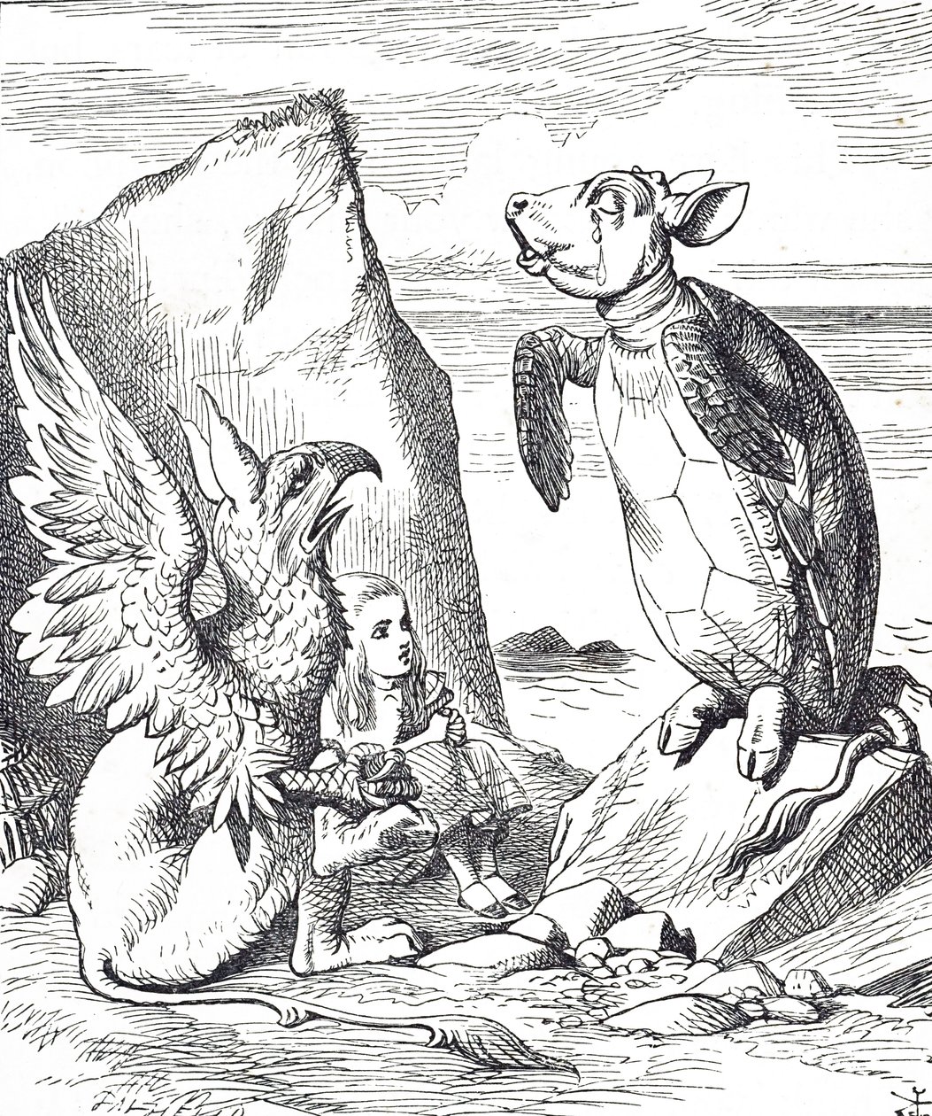 أليس و Mock Turtle و Gryphon من Alice