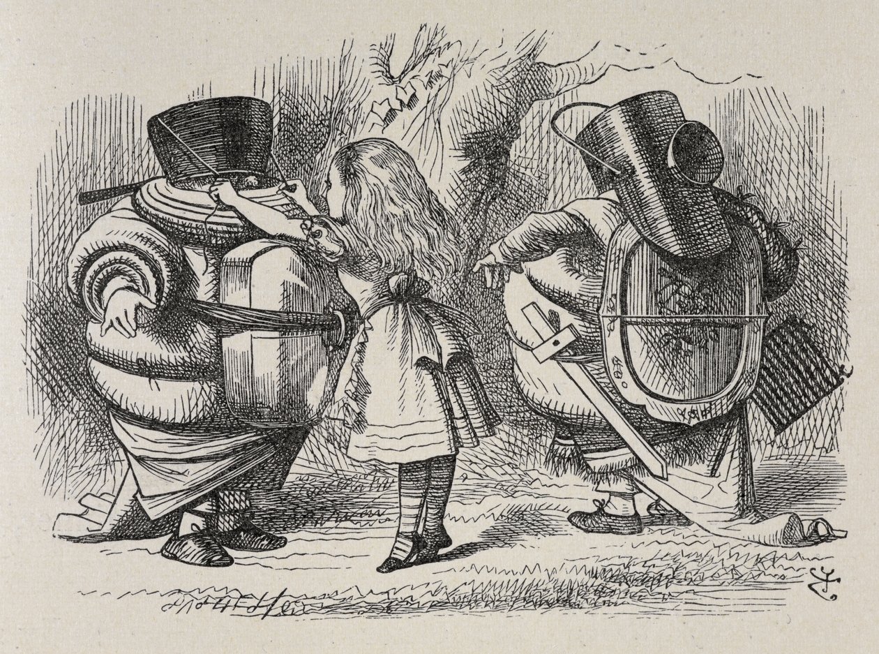 أليس تلبيس Tweedledee و Tweedledum. بواسطة جون تينيل