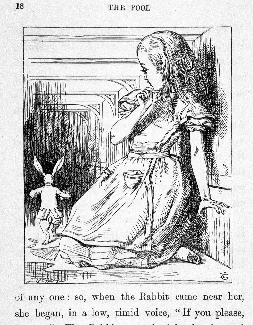 Alice et le rabbit - في "مغامرات أليس في بلاد العجائب وعبر الزجاج" للمخرج لويس كارول. جون تينيل (1820-1914) بواسطة جون تينيل