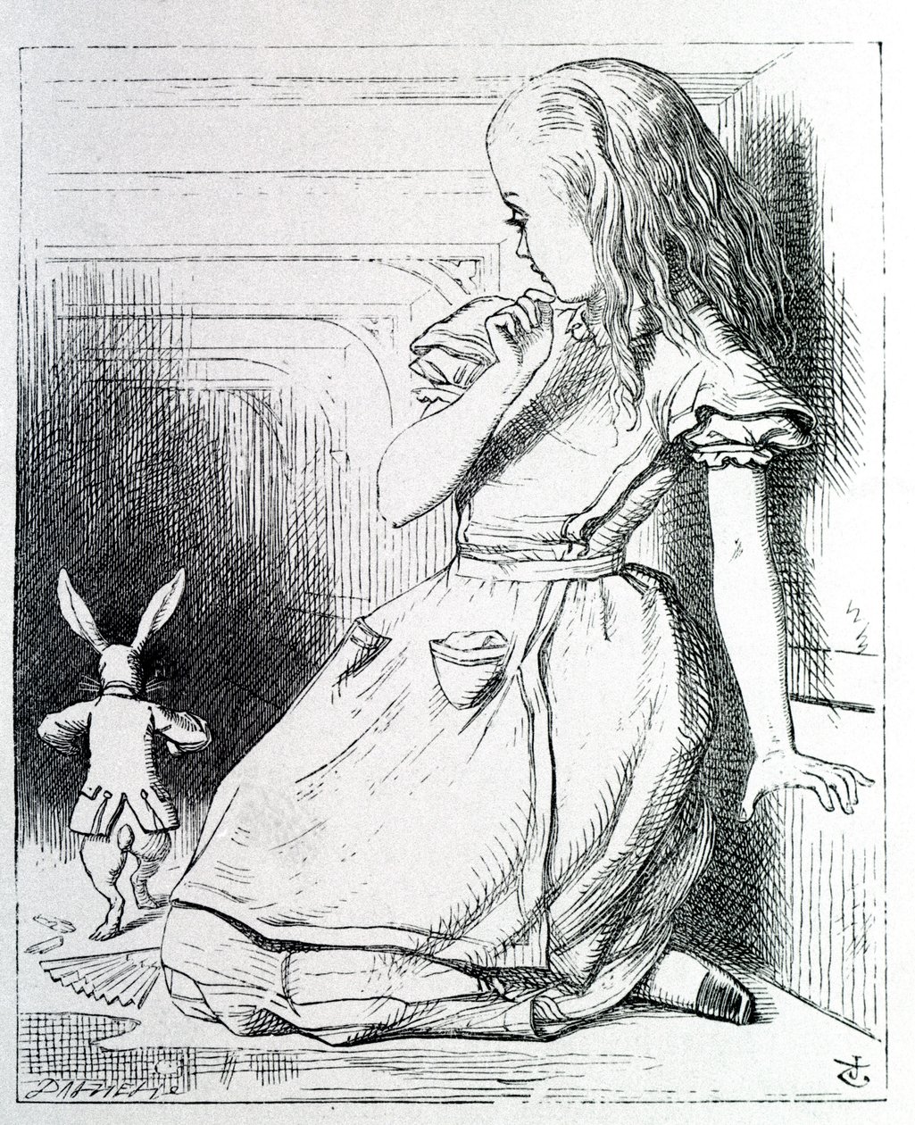 Alice et le rabbit - في "مغامرات أليس في بلاد العجائب وعبر الزجاج" للمخرج لويس كارول. جون تينيل (1820-1914) بواسطة جون تينيل